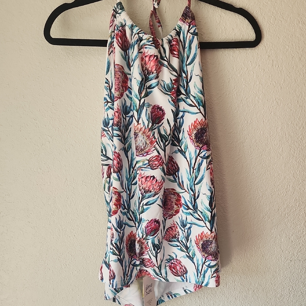Lime Ricki Multicolor Floral Halter Top